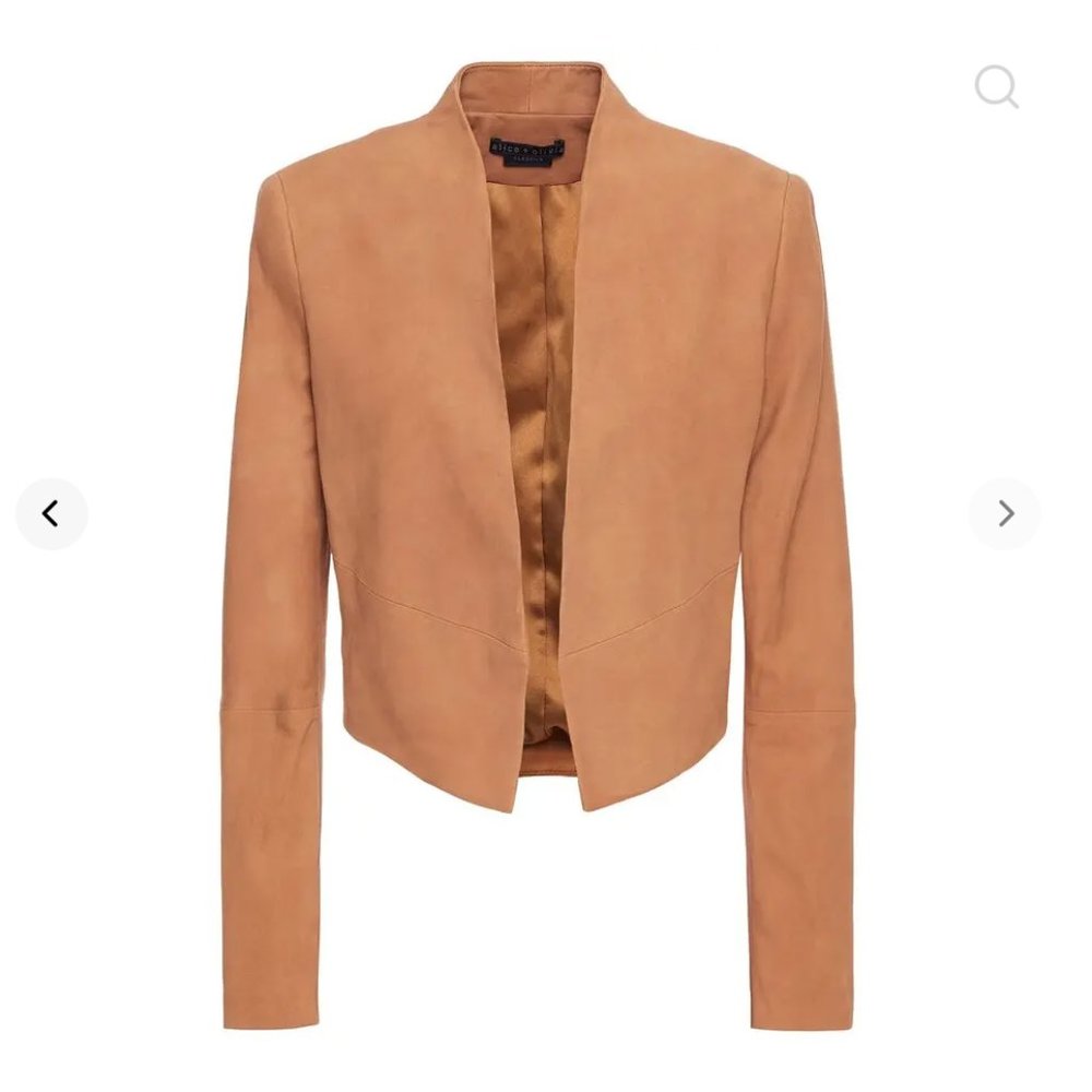 Alice + Olivia Cropped Suede Jacket